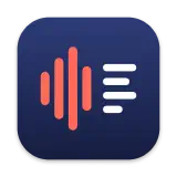 The Retranscript icon: a voice turning into lines of text